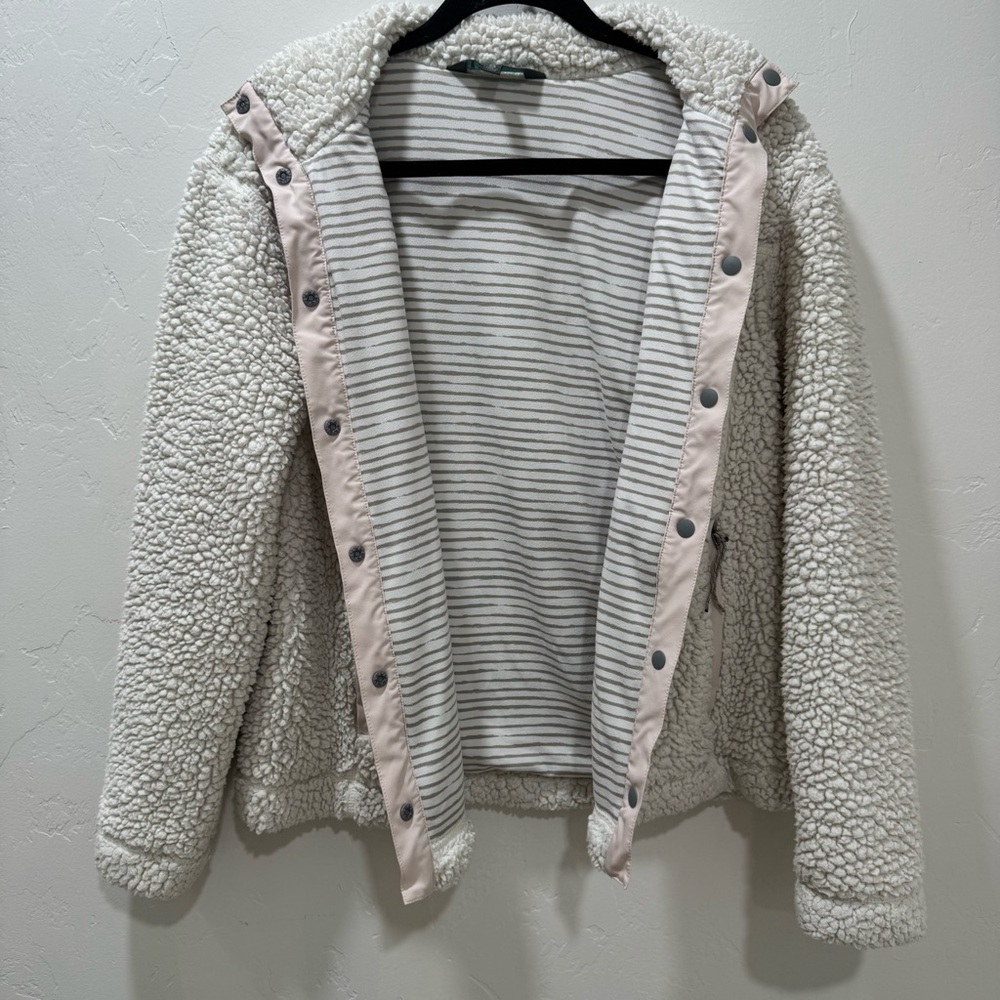 Title Nine Callitrix Fleece Sherpa Jacket Women's Small Off- White Warm Cozy - Picture 6 of 16
